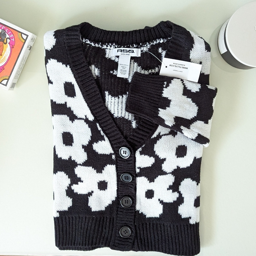 RSQ Punk Floral Drop Shoulder Cardigan